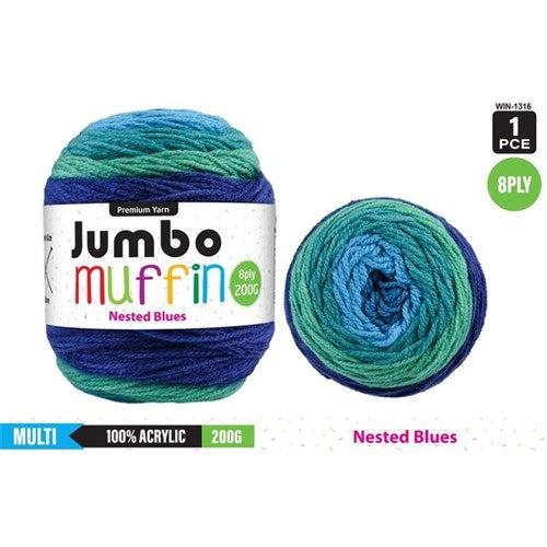 Everyday 200g "Jumbo Muffin" 8-Ply Acrylic Knitting Yarn - Choose Your Colour