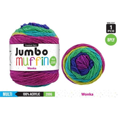 Everyday 200g "Jumbo Muffin" 8-Ply Acrylic Knitting Yarn - Choose Your Colour
