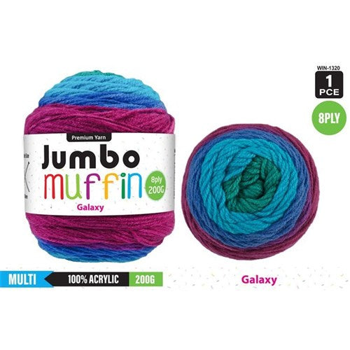 Everyday 200g "Jumbo Muffin" 8-Ply Acrylic Knitting Yarn - Choose Your Colour