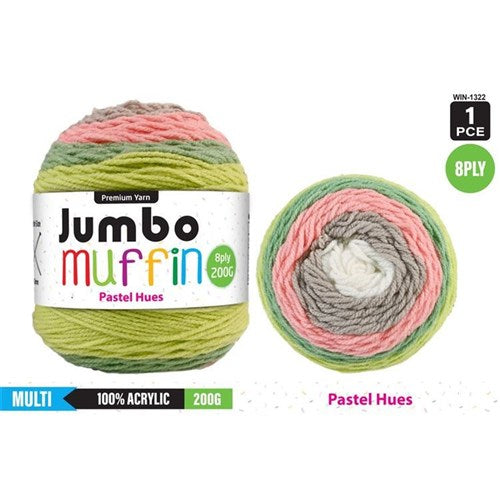 Everyday 200g "Jumbo Muffin" 8-Ply Acrylic Knitting Yarn - Choose Your Colour