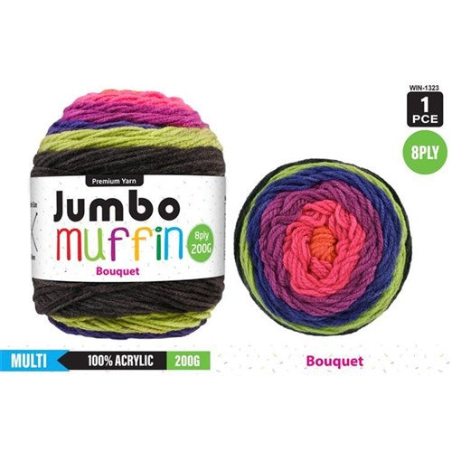 Everyday 200g "Jumbo Muffin" 8-Ply Acrylic Knitting Yarn - Choose Your Colour
