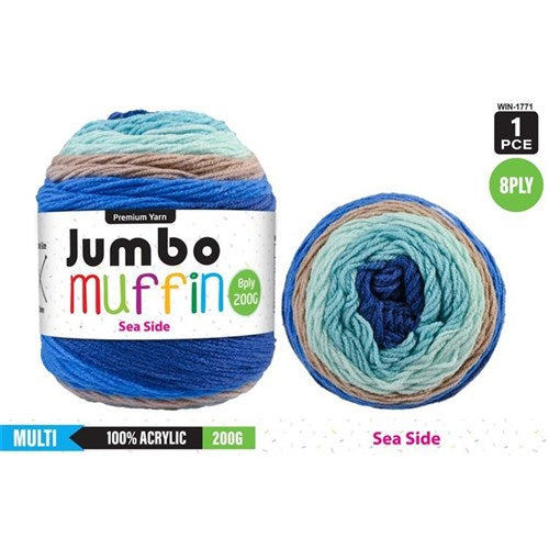 Everyday 200g "Jumbo Muffin" 8-Ply Acrylic Knitting Yarn - Choose Your Colour