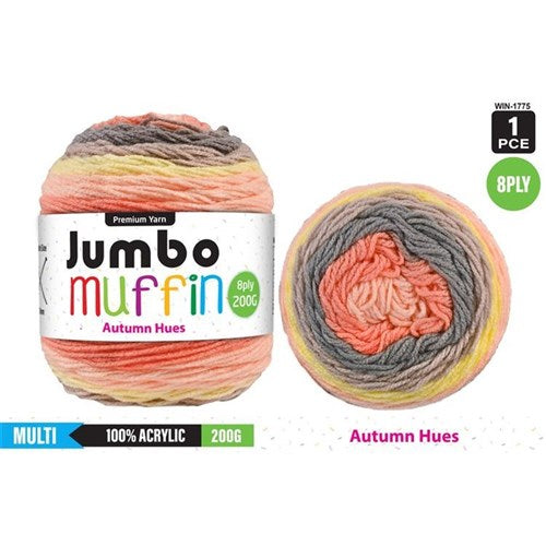 Everyday 200g "Jumbo Muffin" 8-Ply Acrylic Knitting Yarn - Choose Your Colour