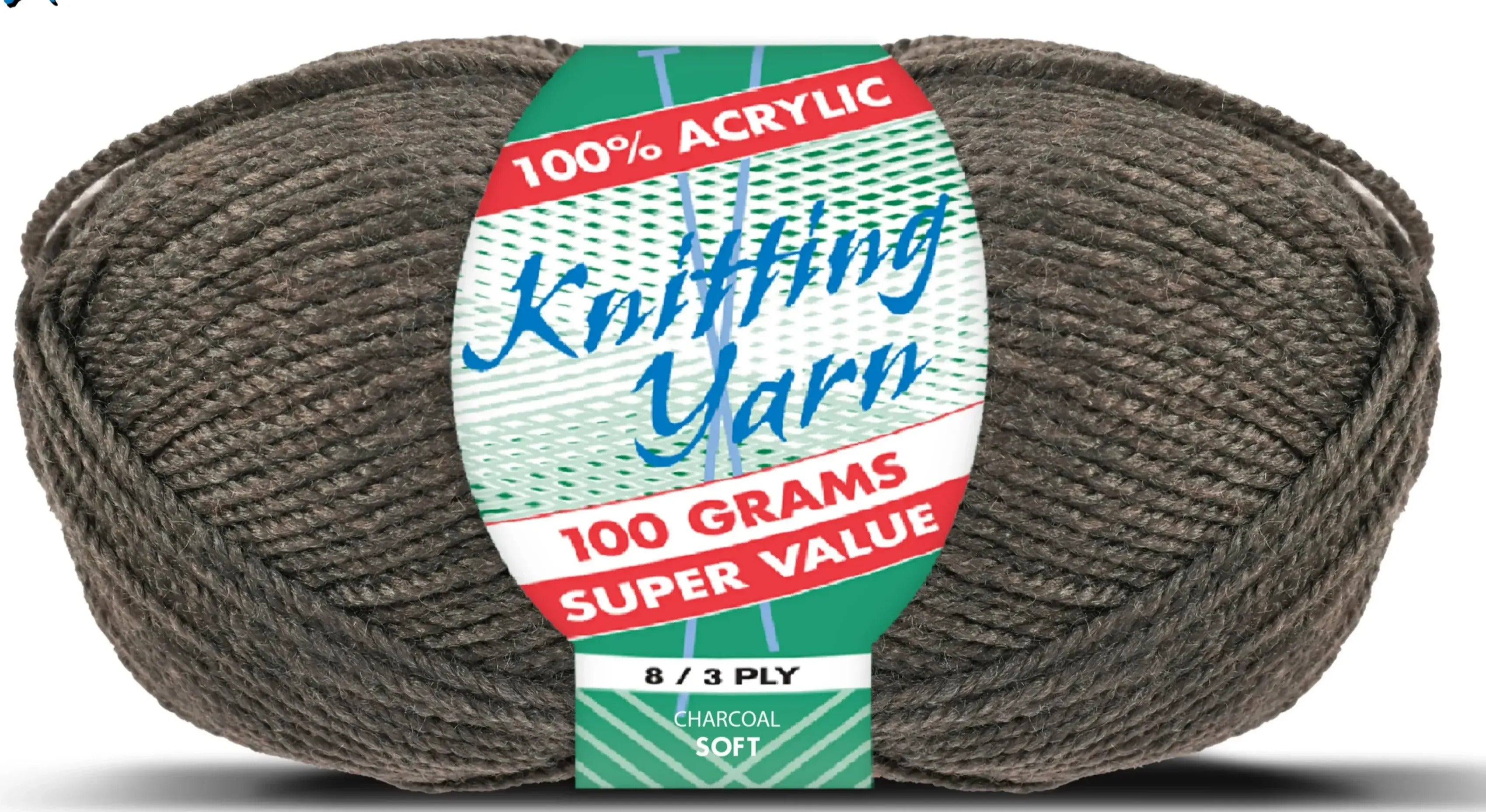 Everyday Super Value 100g Acrylic 8-Ply Knitting Yarn - Solids