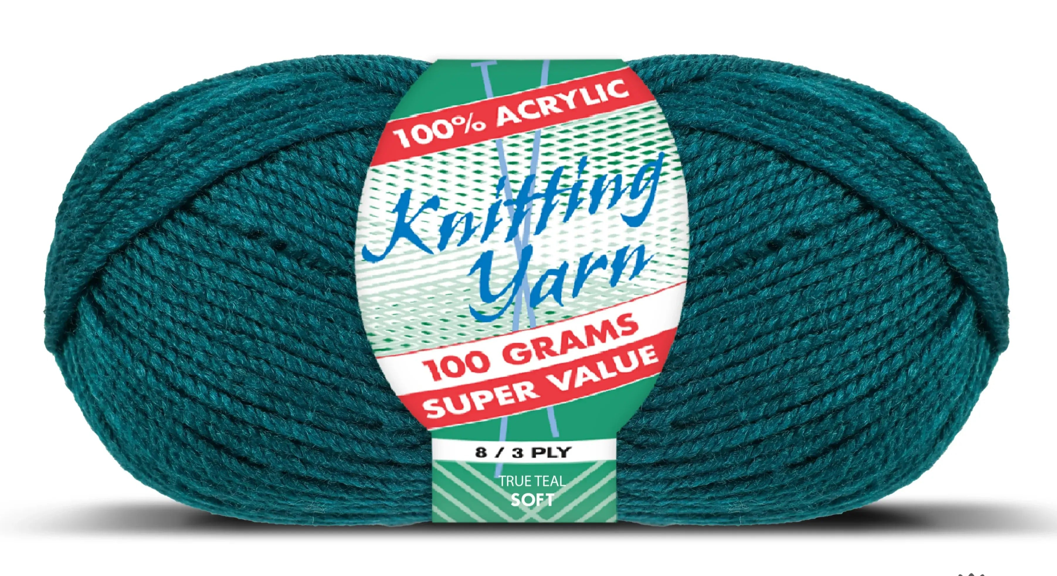 Everyday Super Value 100g Acrylic 8-Ply Knitting Yarn - Solids