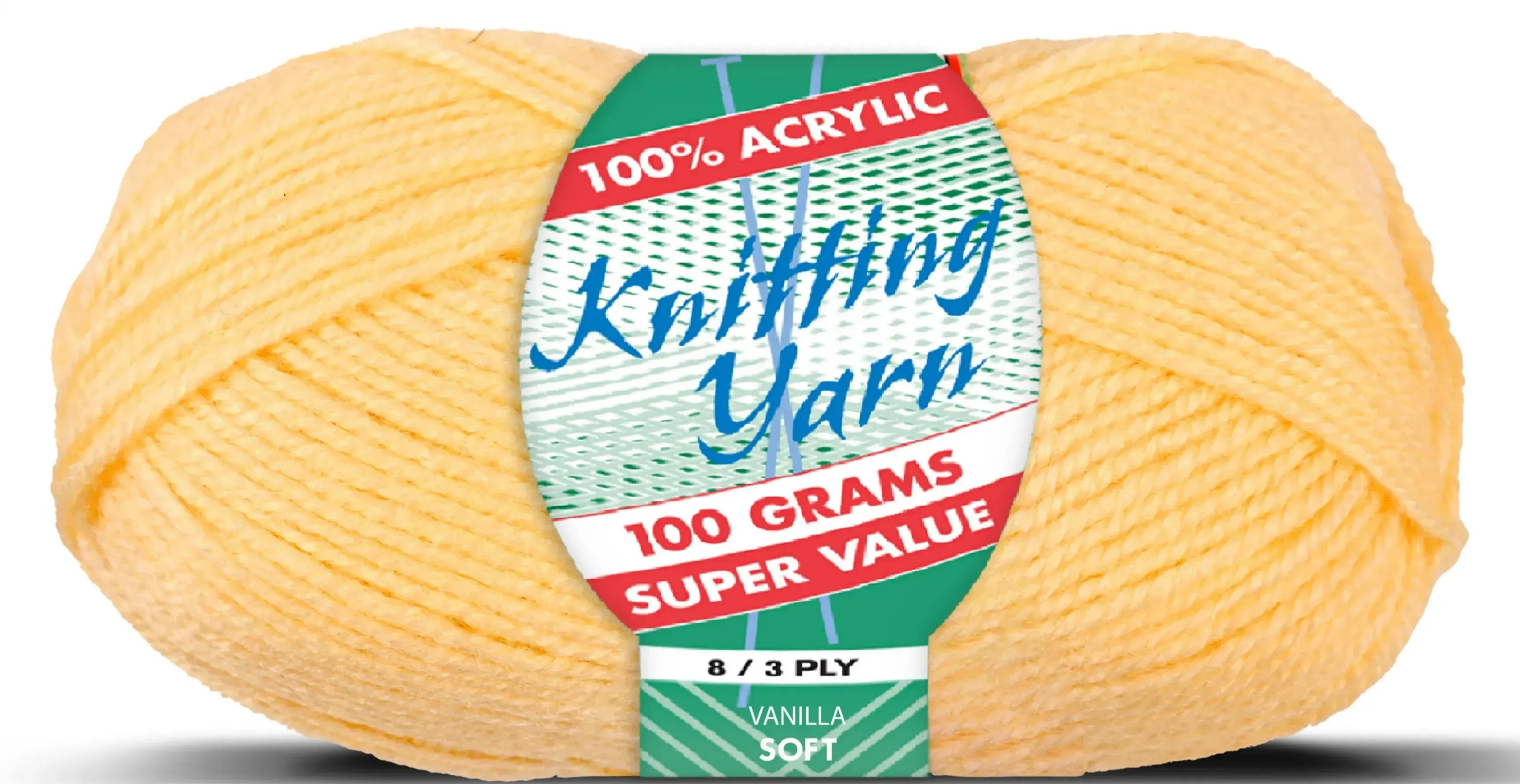 Everyday Super Value 100g Acrylic 8-Ply Knitting Yarn - Solids