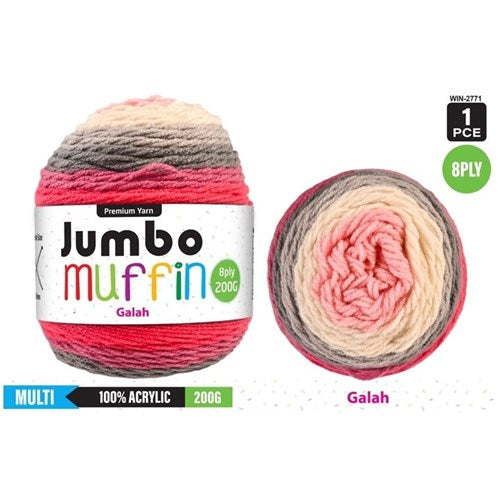 Everyday 200g "Jumbo Muffin" 8-Ply Acrylic Knitting Yarn - Choose Your Colour