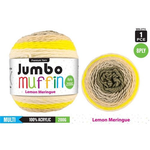 Everyday 200g "Jumbo Muffin" 8-Ply Acrylic Knitting Yarn - Choose Your Colour