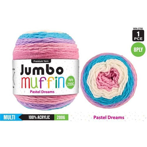 Everyday 200g "Jumbo Muffin" 8-Ply Acrylic Knitting Yarn - Choose Your Colour
