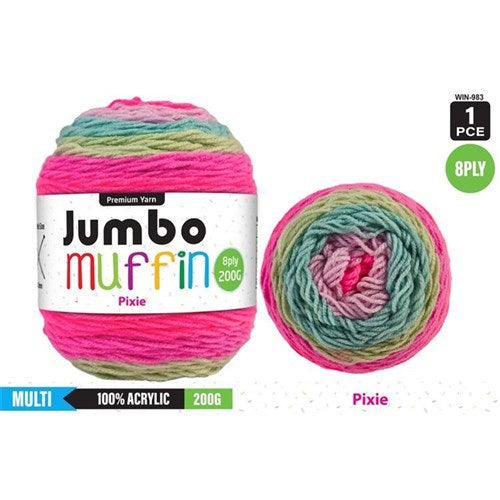 Everyday 200g "Jumbo Muffin" 8-Ply Acrylic Knitting Yarn - Choose Your Colour