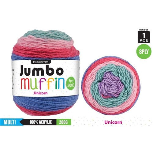 Everyday 200g "Jumbo Muffin" 8-Ply Acrylic Knitting Yarn - Choose Your Colour