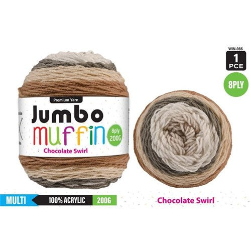 Everyday 200g "Jumbo Muffin" 8-Ply Acrylic Knitting Yarn - Choose Your Colour