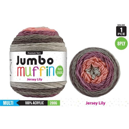 Everyday 200g "Jumbo Muffin" 8-Ply Acrylic Knitting Yarn - Choose Your Colour