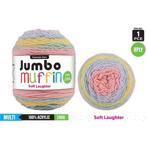 Everyday 200g "Jumbo Muffin" 8-Ply Acrylic Knitting Yarn - Choose Your Colour