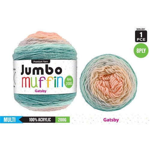 Everyday 200g "Jumbo Muffin" 8-Ply Acrylic Knitting Yarn - Choose Your Colour