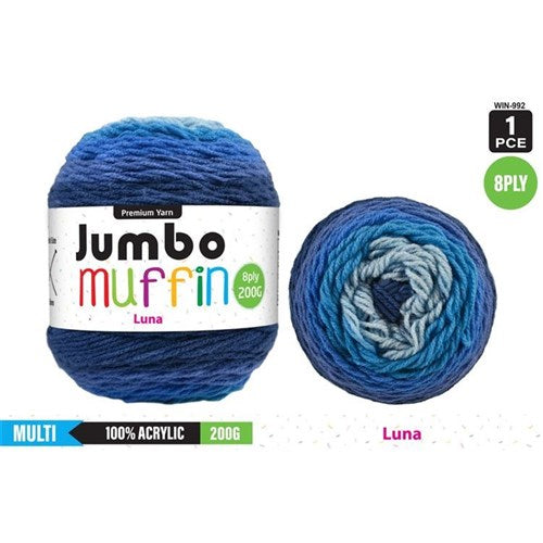 Everyday 200g "Jumbo Muffin" 8-Ply Acrylic Knitting Yarn - Choose Your Colour