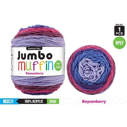 Everyday 200g "Jumbo Muffin" 8-Ply Acrylic Knitting Yarn - Choose Your Colour