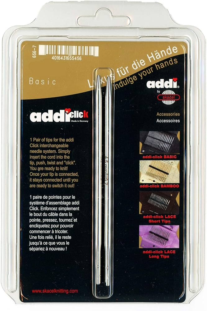 Addi Click Turbo Brass 5" (13cm) Interchangeable Knitting Needle Tips