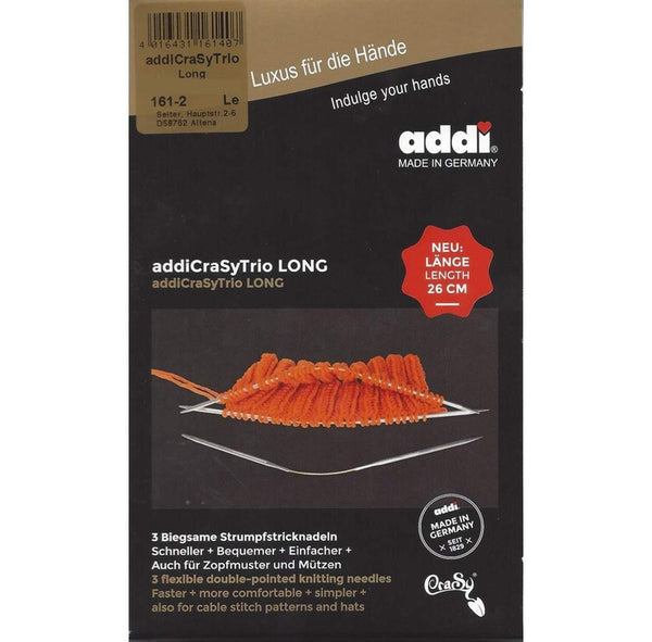 Addi "CraSy Trio" Flexible Double Point Knitting Needles - Long (26cm)