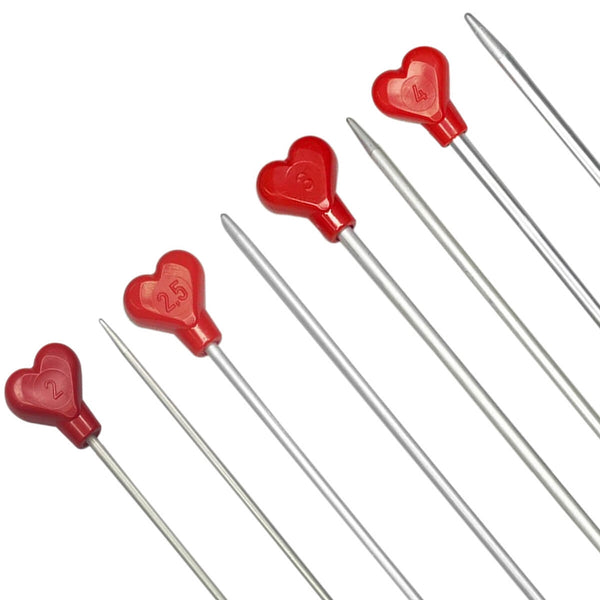 Addi "Red Heart" 35cm Aluminium Single Point Knitting Needles - Set of 10