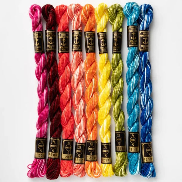 Assorted Pack - Anchor "Pearl Cotton Multi" Embroidery Floss - 7 x Skeins