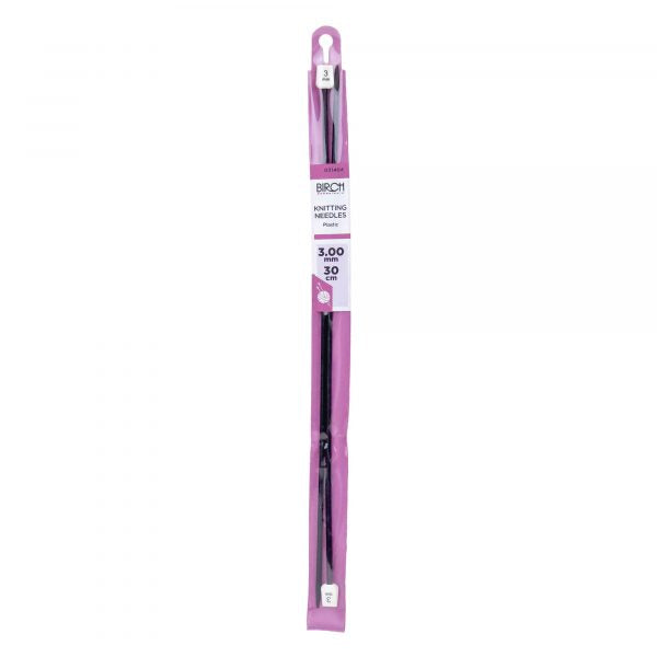 Birch 30cm (12") Plastic Single Point Knitting Needles (2.25mm - 10mm)