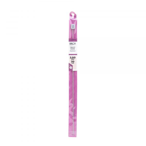 Birch 30cm (12") Aluminium Tricot Crochet Hook (2.00mm - 6.00mm)
