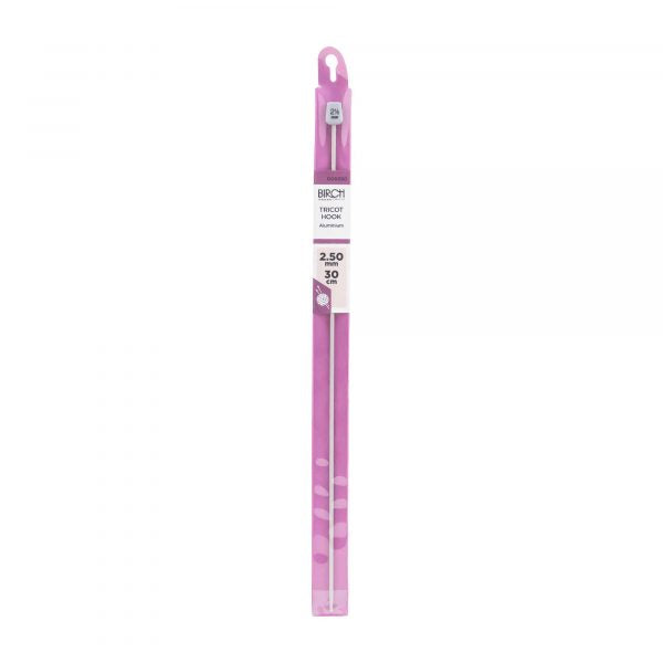 Birch 30cm (12") Aluminium Tricot Crochet Hook (2.00mm - 6.00mm)