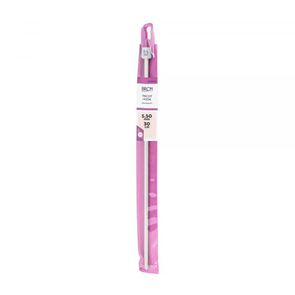 Birch 30cm (12") Aluminium Tricot Crochet Hook (2.00mm - 6.00mm)