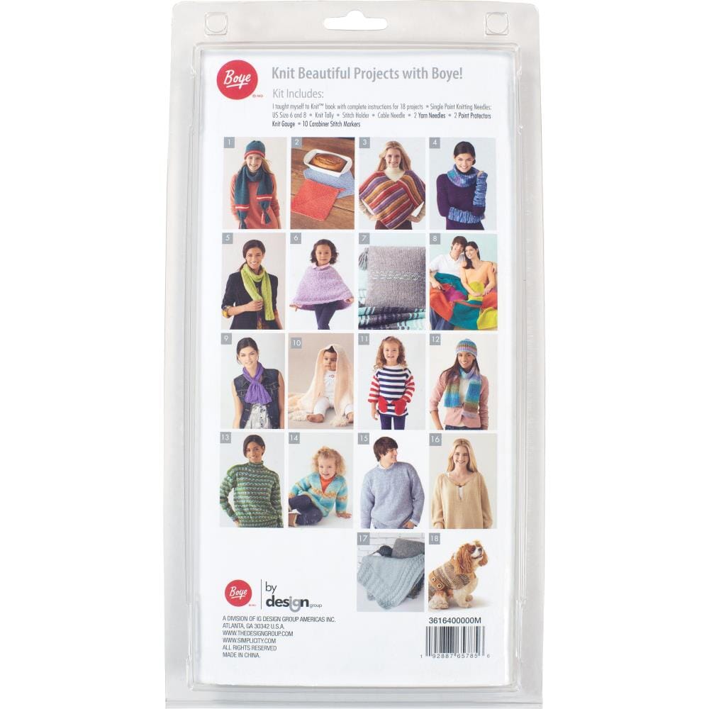 Boye "I Taught Myself To Knit" Knitting Kit - 18 Projects