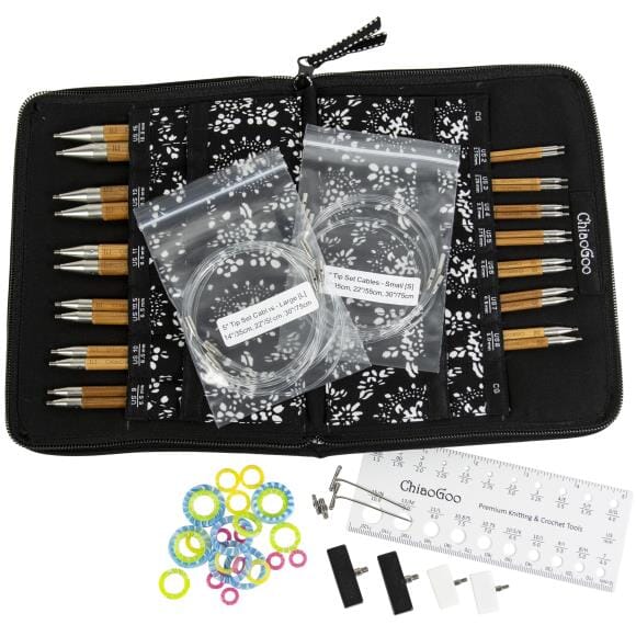 ChiaoGoo Spin Bamboo 5" (13cm) Interchangeable Circular Knitting Needles - Complete Set