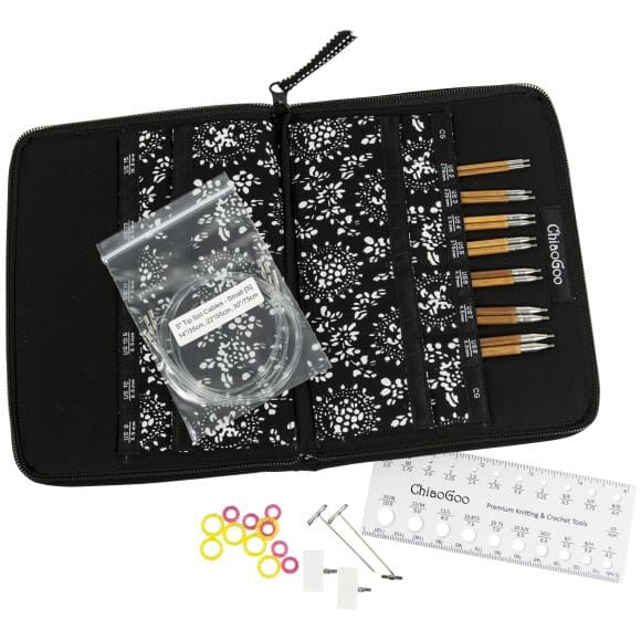 ChiaoGoo Spin Bamboo 5" (13cm) Interchangeable Circular Knitting Needles - Small Set