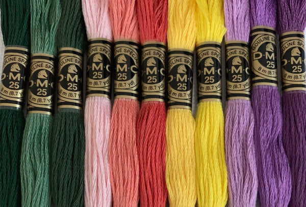 Assorted Pack - DMC "Mouline Special" 6-Ply Stranded Cotton Embroidery Floss - 8 x Shades