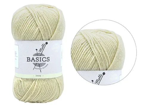 Everyday Malli 100g "Basics" 8-Ply Acrylic Knitting Yarn - Choose Your Colour