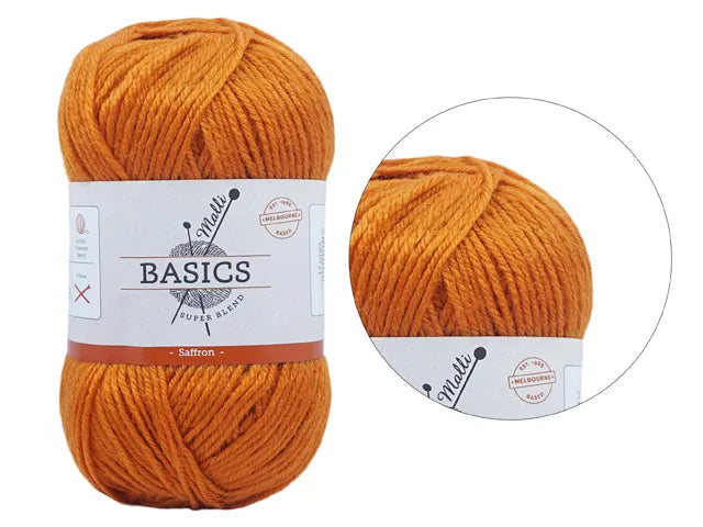 Everyday Malli 100g "Basics" 8-Ply Acrylic Knitting Yarn - Choose Your Colour