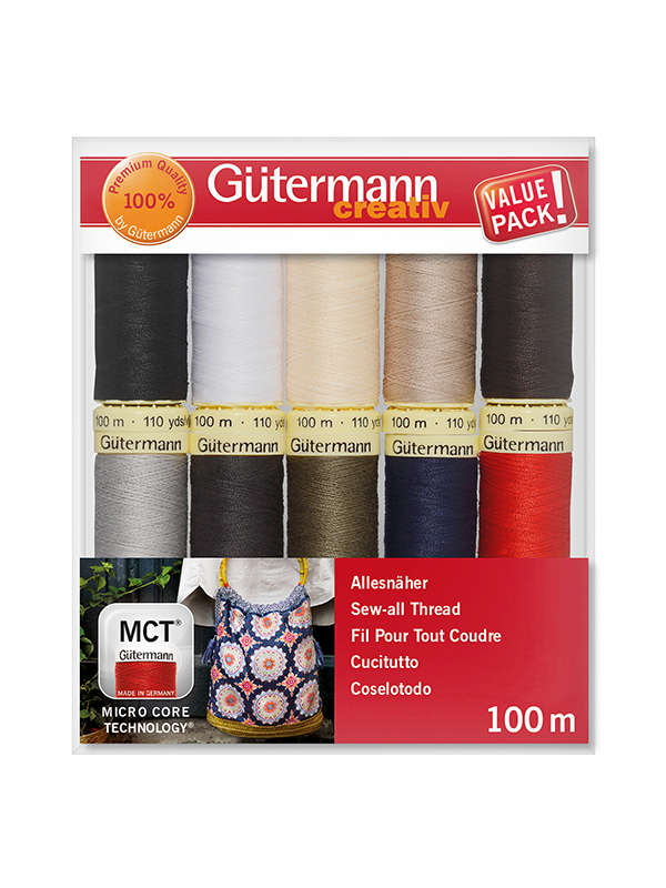 Gutermann Sew-All Polyester 100m Sewing Thread - Pack of 10
