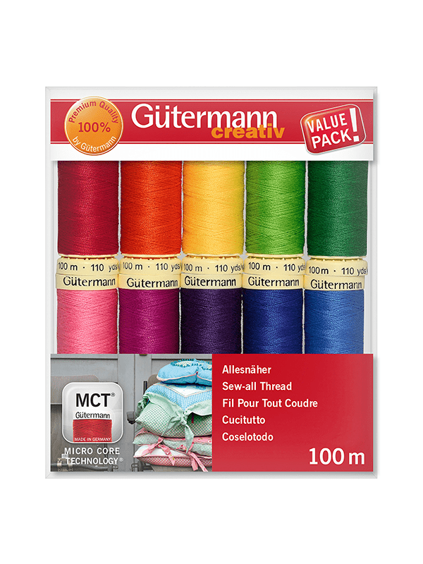 Gutermann Sew-All Polyester 100m Sewing Thread - Pack of 10