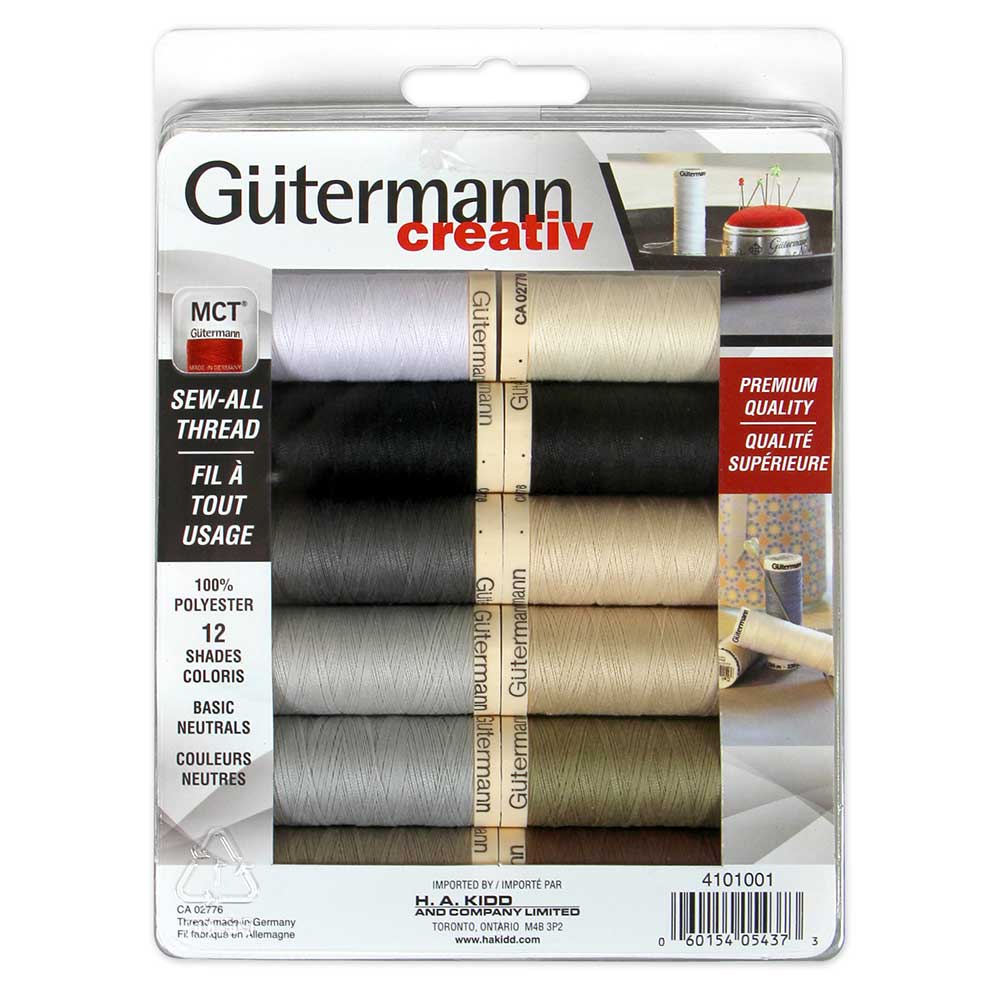 Gutermann 100m "Sew-All" Polyester Sewing Thread - Set of 12