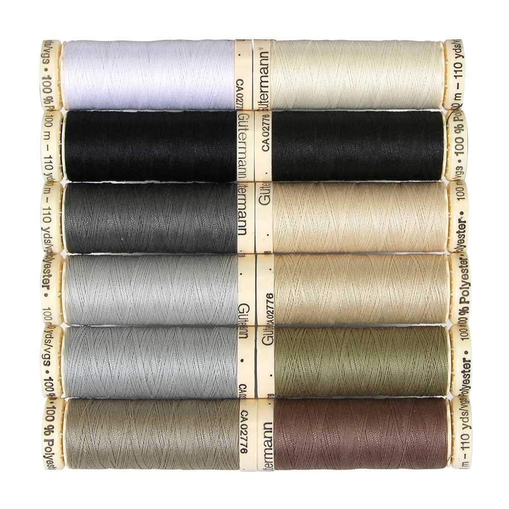 Gutermann 100m "Sew-All" Polyester Sewing Thread - Set of 12
