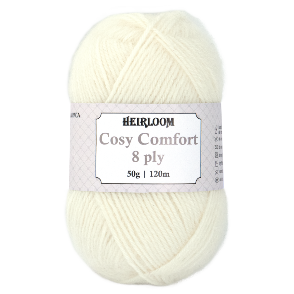 Heirloom 50g "Cosy Comfort" 8-Ply Silk Blend Yarn