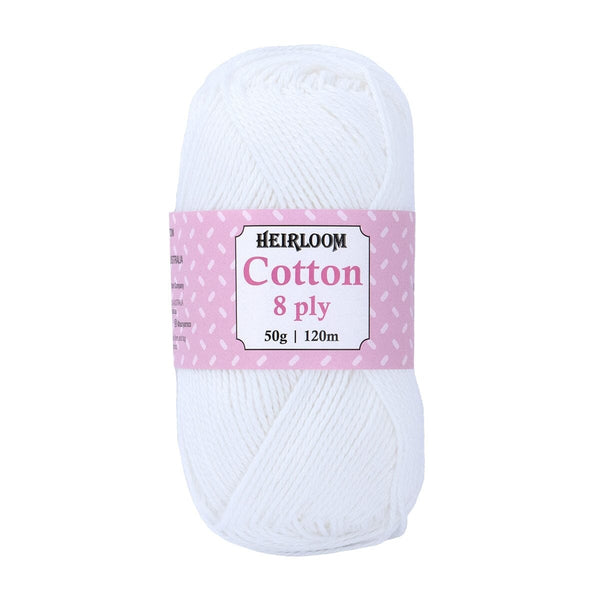 Heirloom 50g "Cotton" 8-Ply 100% Cotton Yarn