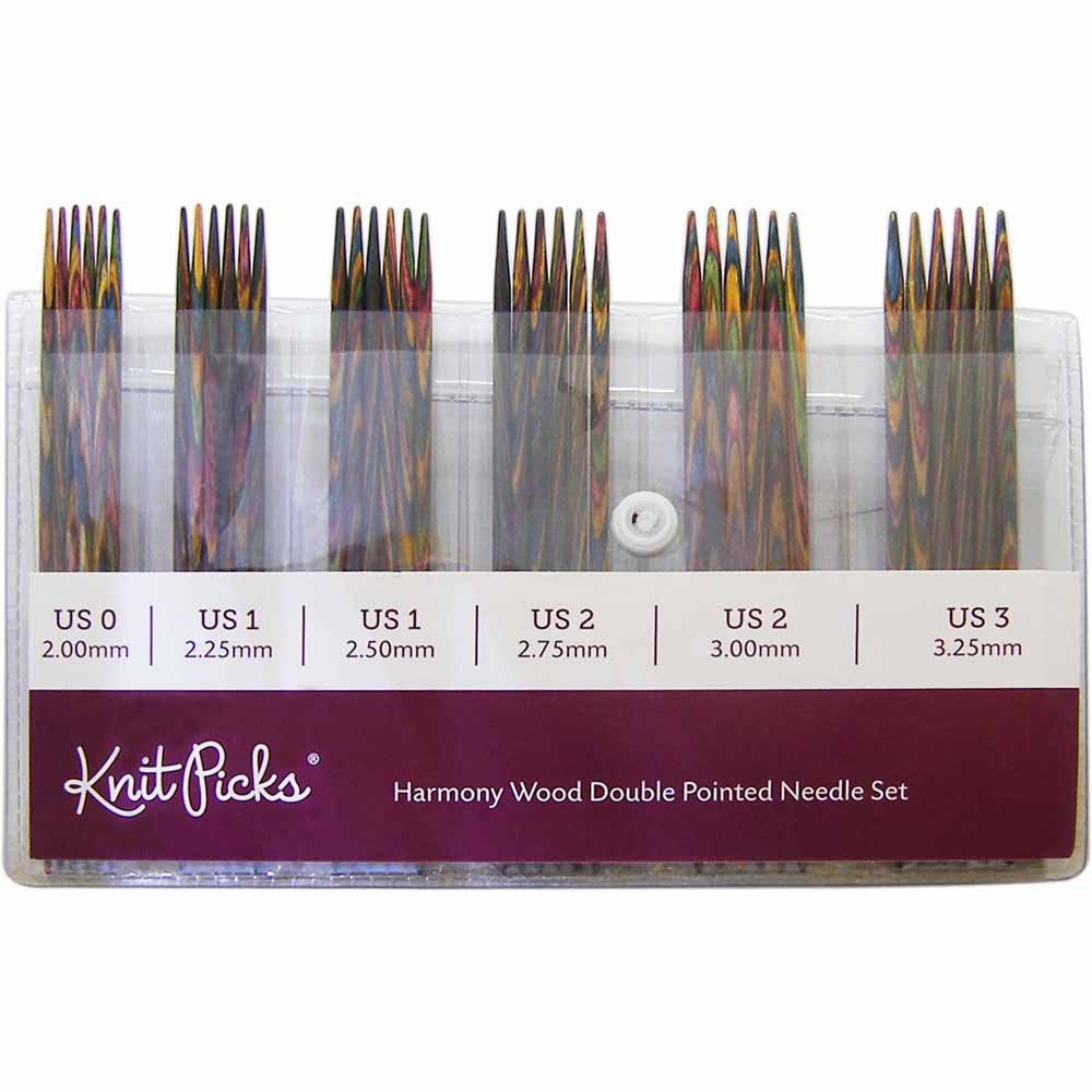 Knit Picks Rainbow Wood Double Point Knitting Needle Set (Dif. Sizes)