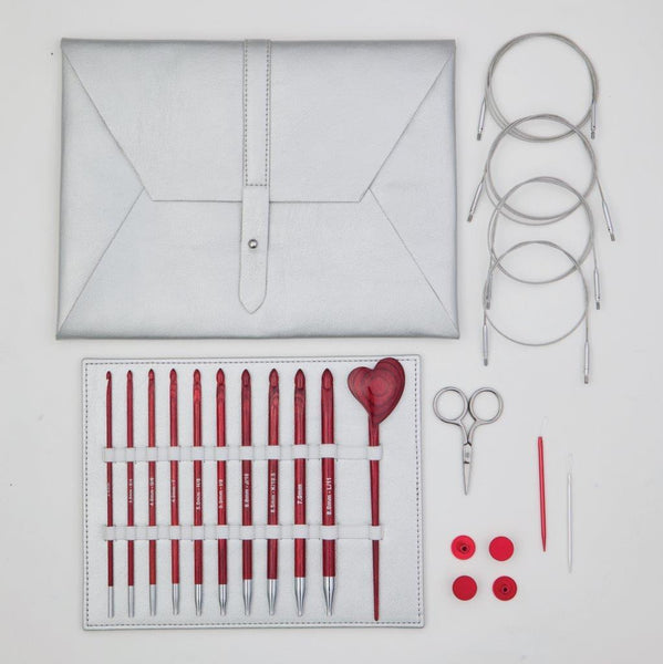 KnitPro "Amore" Interchangeable Afghan/Tunisian Crochet Hooks - Gift Set