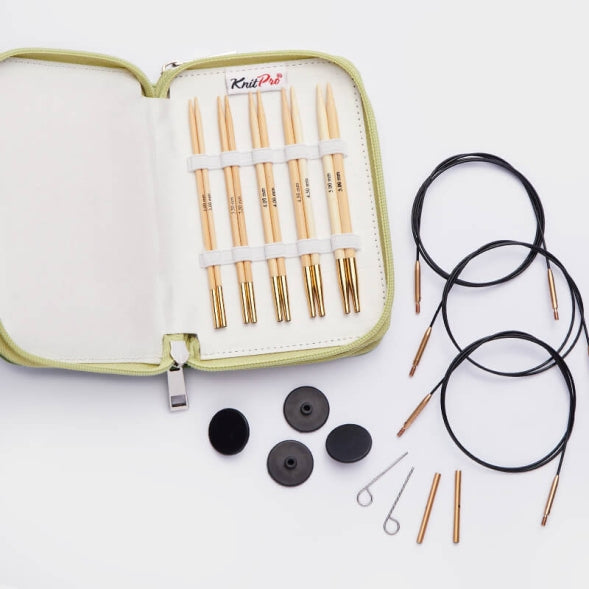 KnitPro "Bamboo" Interchangeable Circular Knitting Needles - Starter Set