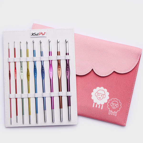 KnitPro "Zing" Lightweight Metal Crochet Hook - Set of 9