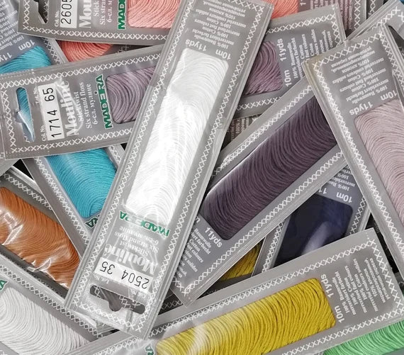 Assorted Pack - Madeira "Mouline" Stranded Cotton Embroidery Floss - 10 x Shades