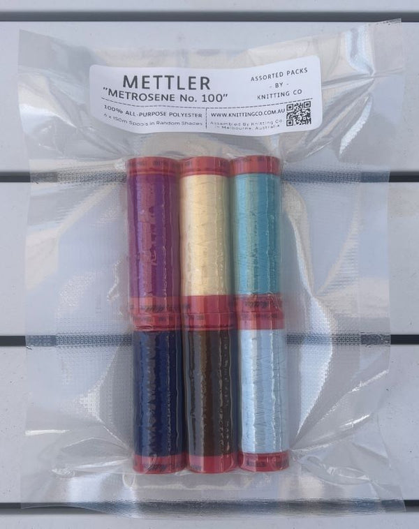 Assorted Pack - Mettler 150m "Metrosene No.100" Thread - 6 x Shades