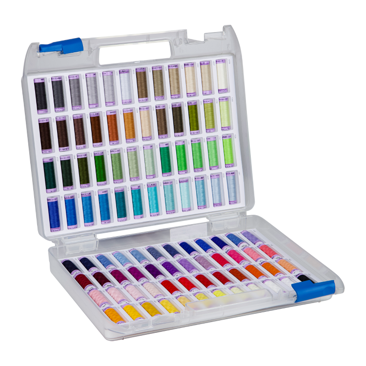 Mettler "Silk Finish Cotton No.50" Sewing Thread Case with 96 Spools
