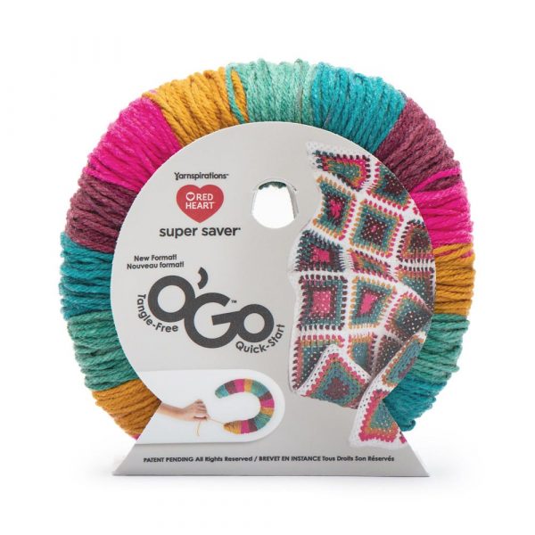Red Heart 141g O'Go "Super Saver" 100% Acrylic Yarn - Stripes