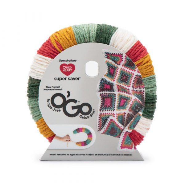 Red Heart 141g O'Go "Super Saver" 100% Acrylic Yarn - Stripes